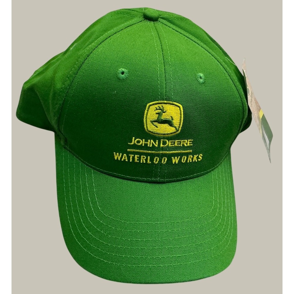 John Deere Waterloo Works Snapback Hat Gold Key Guest Green Cotton OSFM NWT
